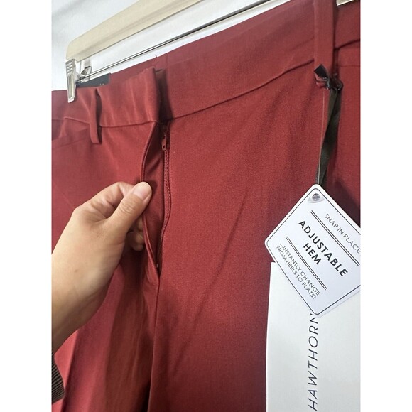 41Hawthorn Merlot Red Adjustable Hem Straight Leg Pants Women's SIZE 14 NWT - Picture 4 of 13